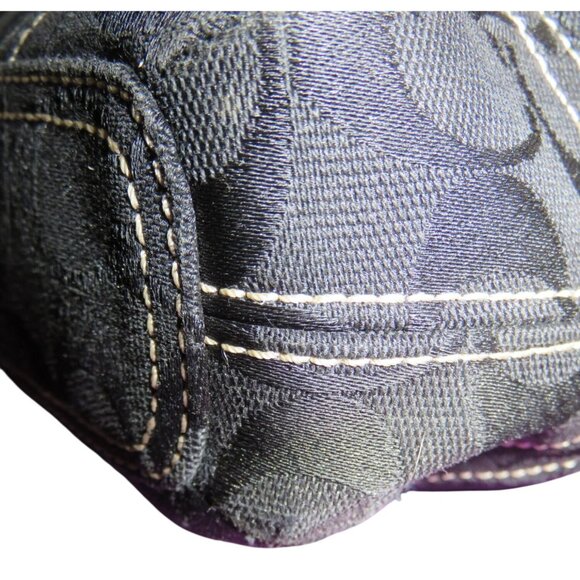 Coach 2006 Black Jacquard & Leather Signature Messenger Crossbody Satchel Bag - Picture 7 of 14